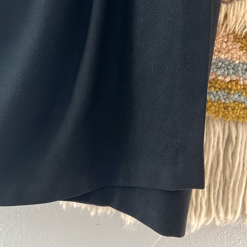 RALPH LAUREN 70s Wool Wrap Maxi Skirt Pleated Detail Asymmetrical Hem Black 10 - Picture 6 of 15